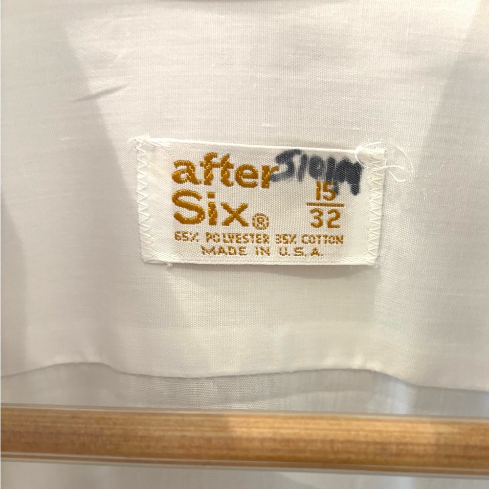 After Six White Tuxedo Shirt with Standard Pointed Collar and Subtle Texture - Picture 3 of 6